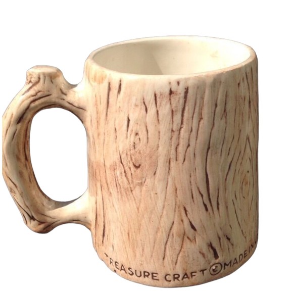 Vintage Treasure Craft New York Ceramic Coffee Mug Wood Grain Butterfly USA 3D - Picture 4 of 16
